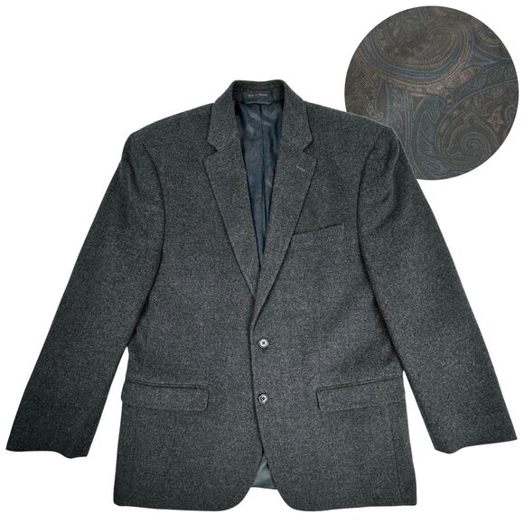 Lauren Ralph Lauren Men Blazer 42R Cashmere Silk Wool Flannel Sports Coat Gray - Picture 1 of 16